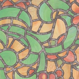 Zöld-sárga ólomüveg mintás fólia üvegfelületre