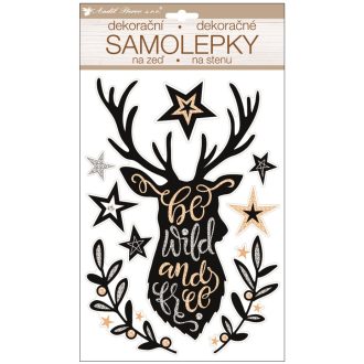 Ragyogó szarvas álom – csillámos erdei falmatrica  