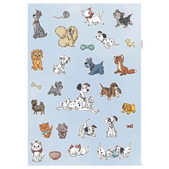 Disney cicák és kutyák, gyerekszoba falmatrica