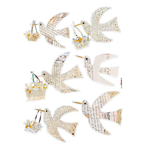 Papirgalambok – nosztalgikus hangulatú falmatrica  