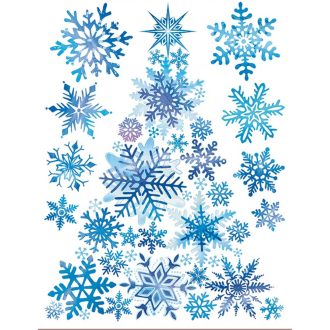   Karácsonyfa csillámos színátmenettel, sztatikus ablakdísz