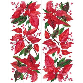   Mikulásvirágos dekorcsíkok ragasztó nélkül ablaküvegre