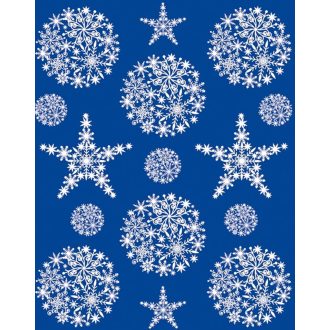 Csillámos hópelyhek, ablakmatrica ragasztó nélkül