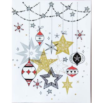 Függő csillagok, csillámos karácsonyi ablakmatrica