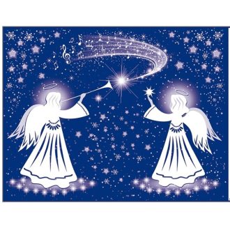 Glitteres angyalka, ablakmatrica karácsonyra sztatikus