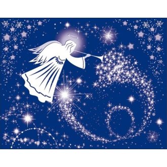   Csillogós havat hozó kisangyal, üvegfólia sztatikus tapadással