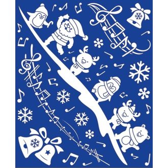   Karácsony éjjeli örömtánc, ablaküveg díszítő matrica