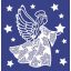 Csillagot tartó angyal, ünnepi ragasztómentes matrica ablakra