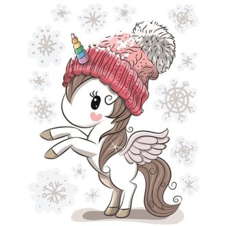 Ágaskodó unikornis, csillogós sztatikus ablakmatrica