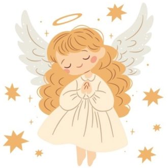 Imádkozó angyalka, karácsonyi ablakdísz