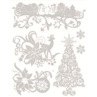 Karácsony cillogással, újrahasználható ablakmatrica