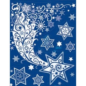   Üstökös az égen, csillámos ablakmatrica elektrosztatikus