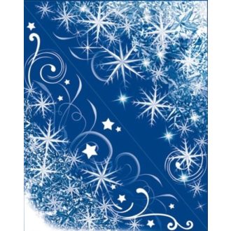 Csillámos hókavalkád, téli minta ablakra