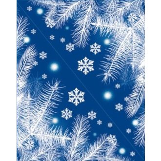 Csillámos fenyőágak, téli minta ablakra