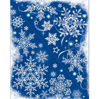 Csillogó hóesés, téli sarokminta ablakra