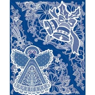 Csipke hatású sarokminta karácsonyi ablakra