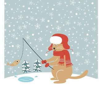 Pecázó cica, csillámos visszaszedhető ablakmatrica 