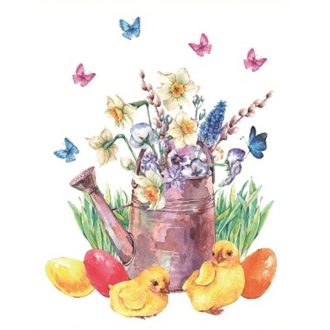 Csibék és virágok, húsvéti sztatikus ablakmatrica