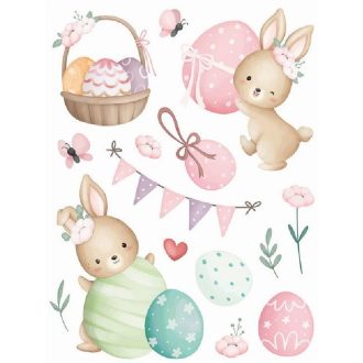 Húsvét ünnepe, glitteres ablakfólia ragasztó nélkül