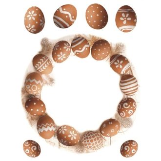 Natúr tojáskoszorú, húsvéti sztatikus ablakmatrica