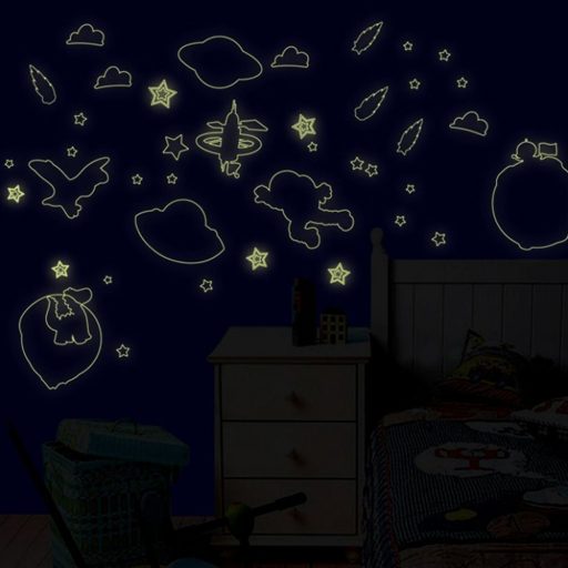 Az űrben, éjjel világító falmatrica