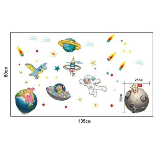 Az űrben, éjjel világító falmatrica