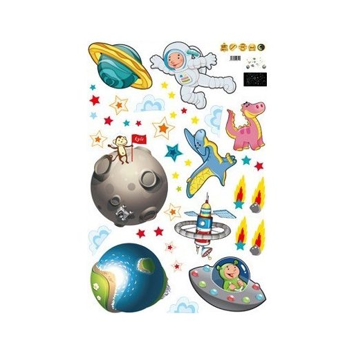 Az űrben, éjjel világító falmatrica