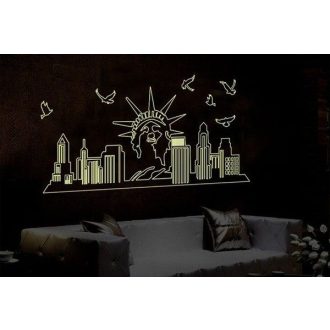 New York, éjjel világító falmatrica