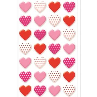 3D pöttyös szívecskék, öntapadós dekormatrica