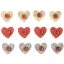 Szívek gombbal, ragasztókoronggal - 3 cm