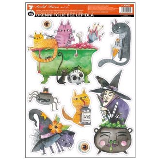 Halloween4, csillámos ablakmatrica