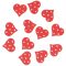 Piros szívek ragasztókoronggal - 3 cm