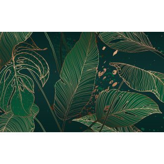 Trópusi levélerezetek, vlies poszter tapéta