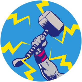 Bosszúállók Thor kalapácsa pop art, vlies falmatrica