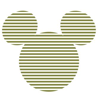 Mickey fej csíkos, vlies falmatrica