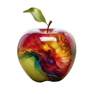   Kristályalma színkavalkáddal, alma formájú ablakmatrica 1