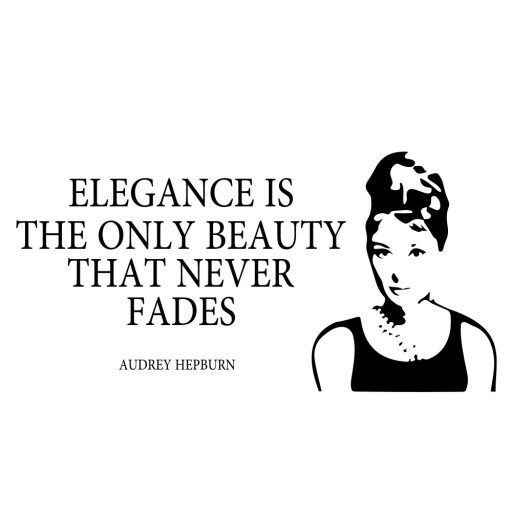 Elegance - Audrey Hepburn, idézetes falmatrica