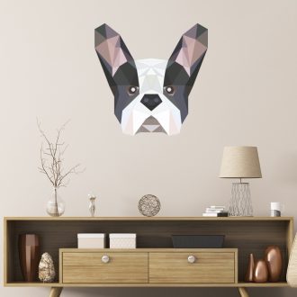 Hajtogatott pajtás – origami bulldog falmatrica  