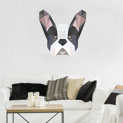 Hajtogatott pajtás – origami bulldog falmatrica  