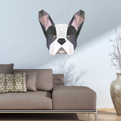 Hajtogatott pajtás – origami bulldog falmatrica  