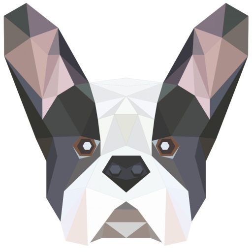 Hajtogatott pajtás – origami bulldog falmatrica  