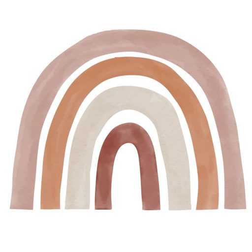 Festett szivárvány - barna, gyerekszoba falmatrica