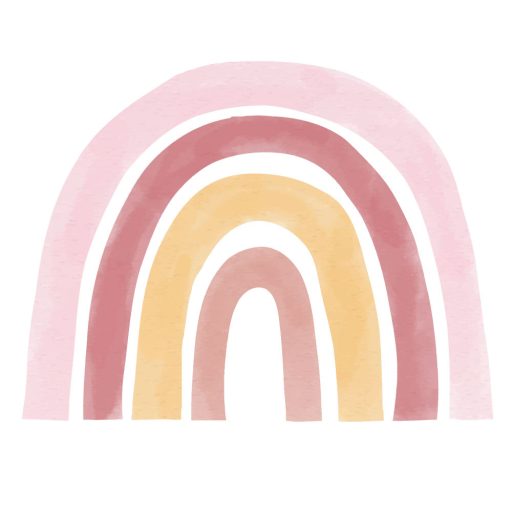 Festett szivárvány - mályva, gyerekszoba falmatrica