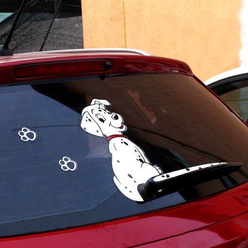 Farkát csóváló dalmata, hátsó szélvédő matrica