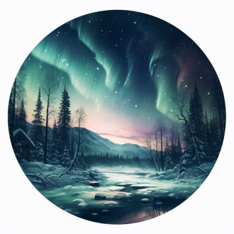 Esti fények télen, ablakmatrica