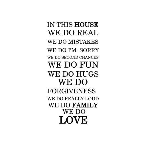 In this house..., szöveges falmatrica