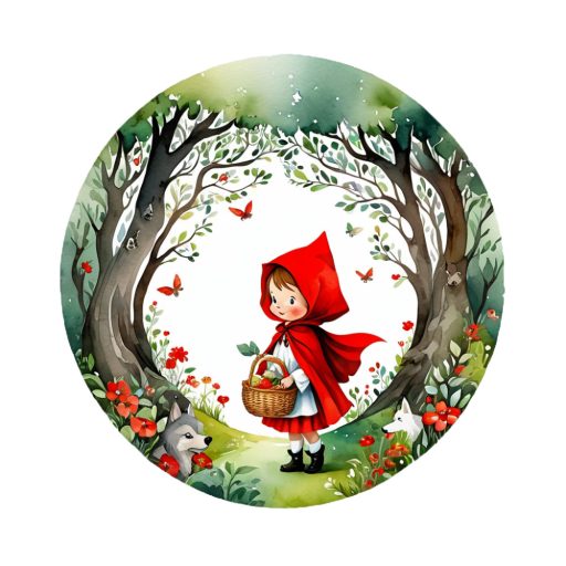 Piroska az erdőben, kör alakú falmatrica gyerekszobába