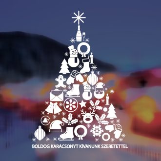  Boldog karácsonyi ünnepeket kívánunk szeretettel, karácsonyi ablakmatrica