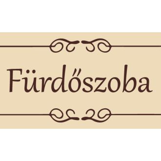 Fürdőszoba felirat ajtóra, színes alapon