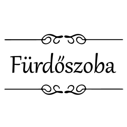Fürdőszoba felirat ajtóra, színes alapon